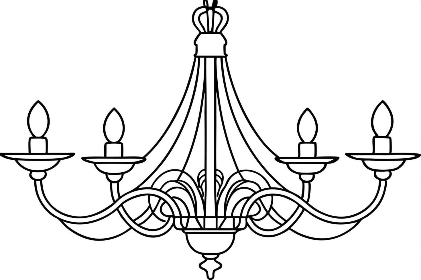 Black and White Chandelier Design vector