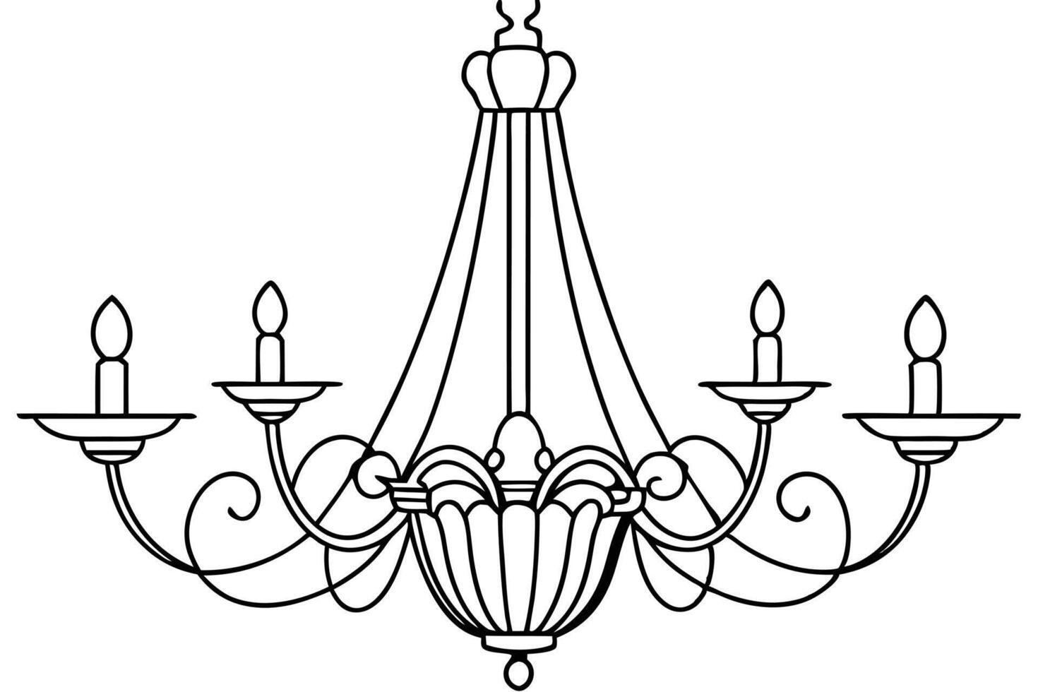 Elegant Black and White Chandelier Design vector