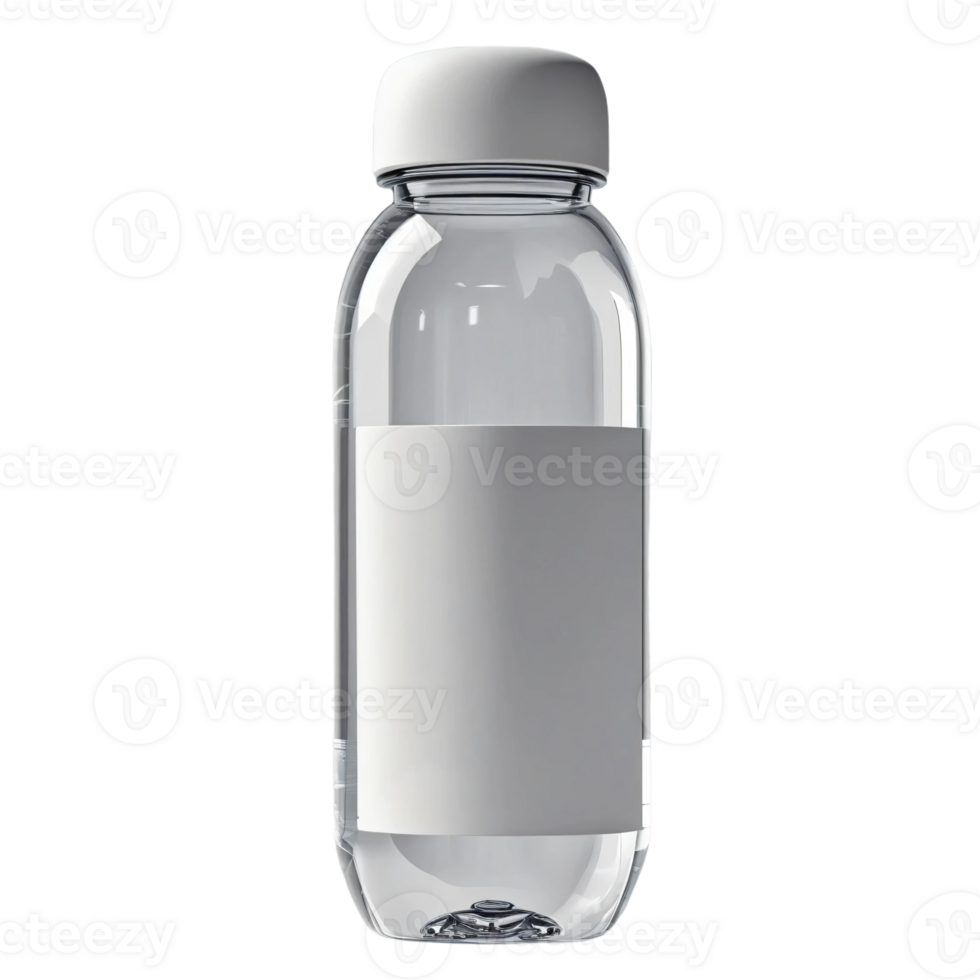 A clear plastic bottle with a white lid png