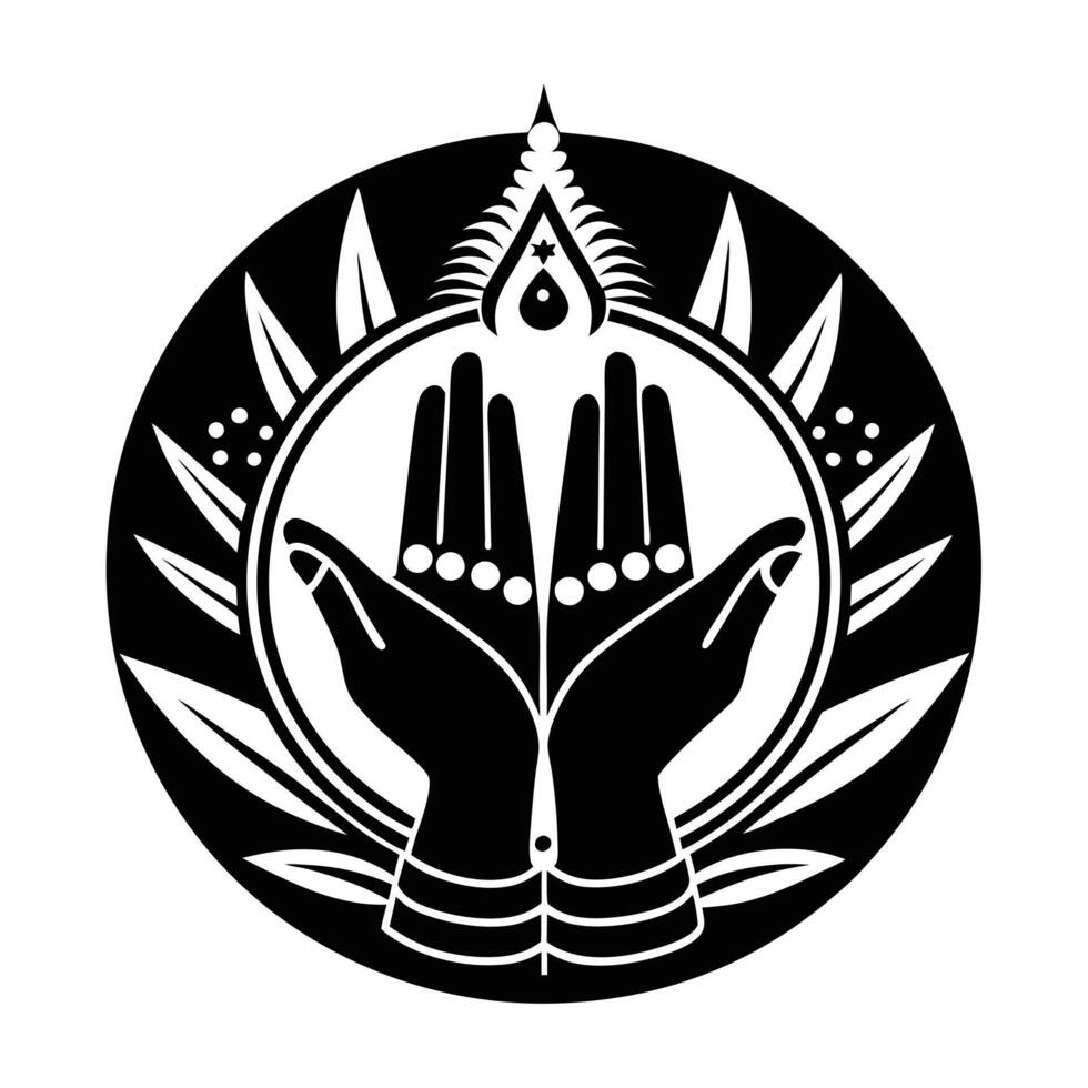 Ornate Hands in Prayer, a Decorative Design vector