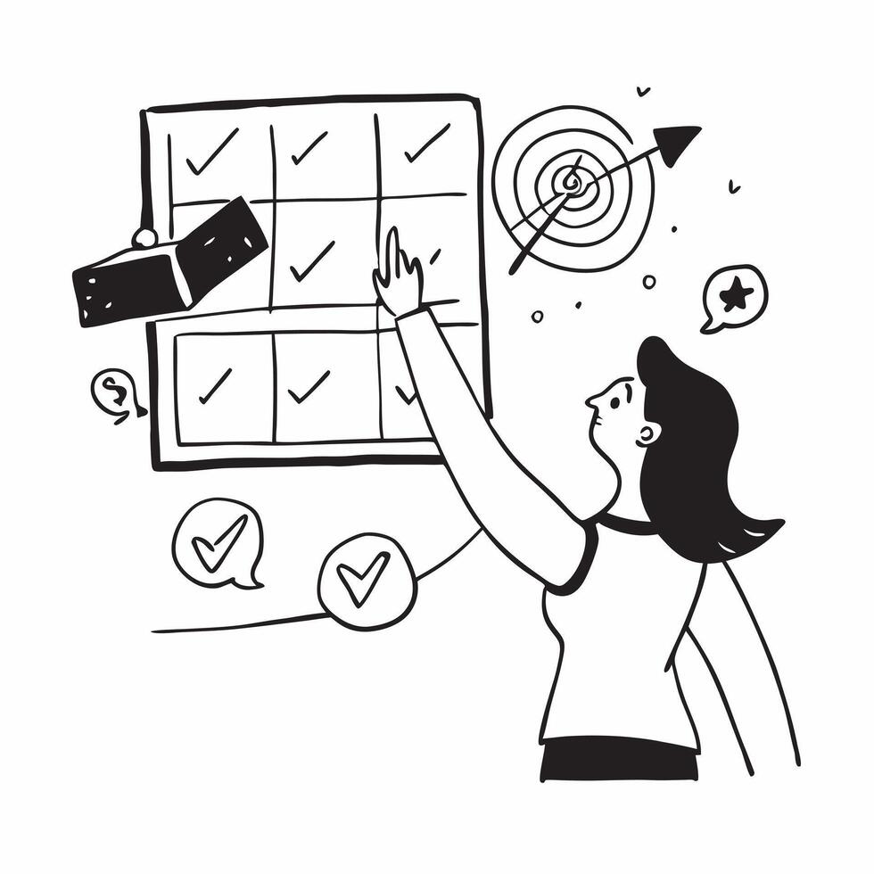 Young woman setting personal goals concept as High resolution image of a young woman setting personal goals with a glossy backdrop highlighting self improvement and future aspirati Dynamic Set 2 vector