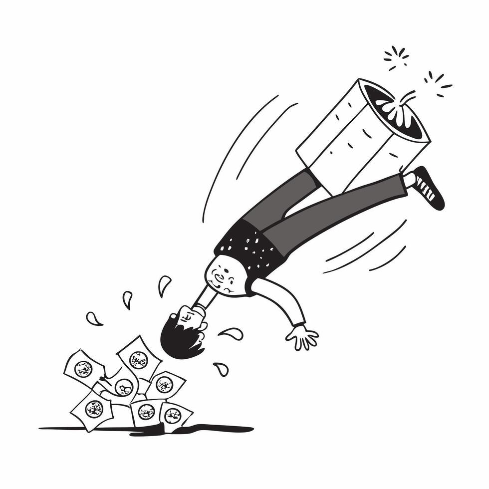 Worker slipping on festive decorations concept as High resolution image of a worker slipping on festive decorations during work hours capturing the blend of celebration and unexpec Dynamic vector