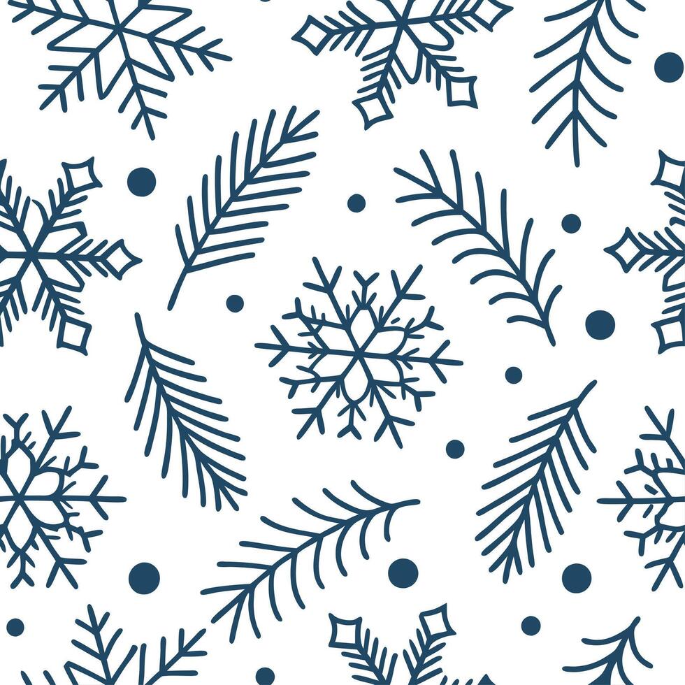 Winter holidays seamless tile pattern with snowflakes and holiday symbols for festive decor concept as Snowflakes and various holiday symbols arranged seamlessly to create festive Dynamic vector