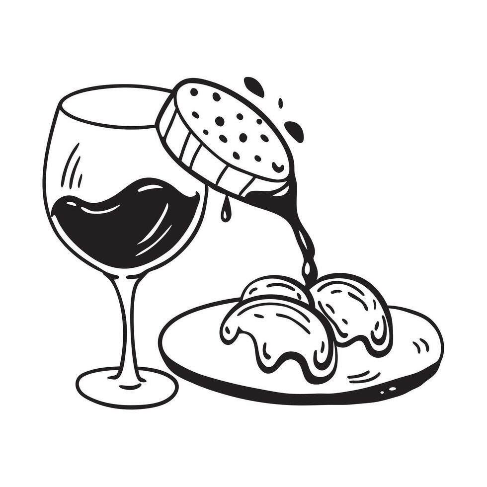 Wine pairing with dessert concept as High resolution image of a wine pairing with dessert with a glossy backdrop capturing the sweet and indulgent flavors of dessert wines and gour Dynamic Set 2 vector