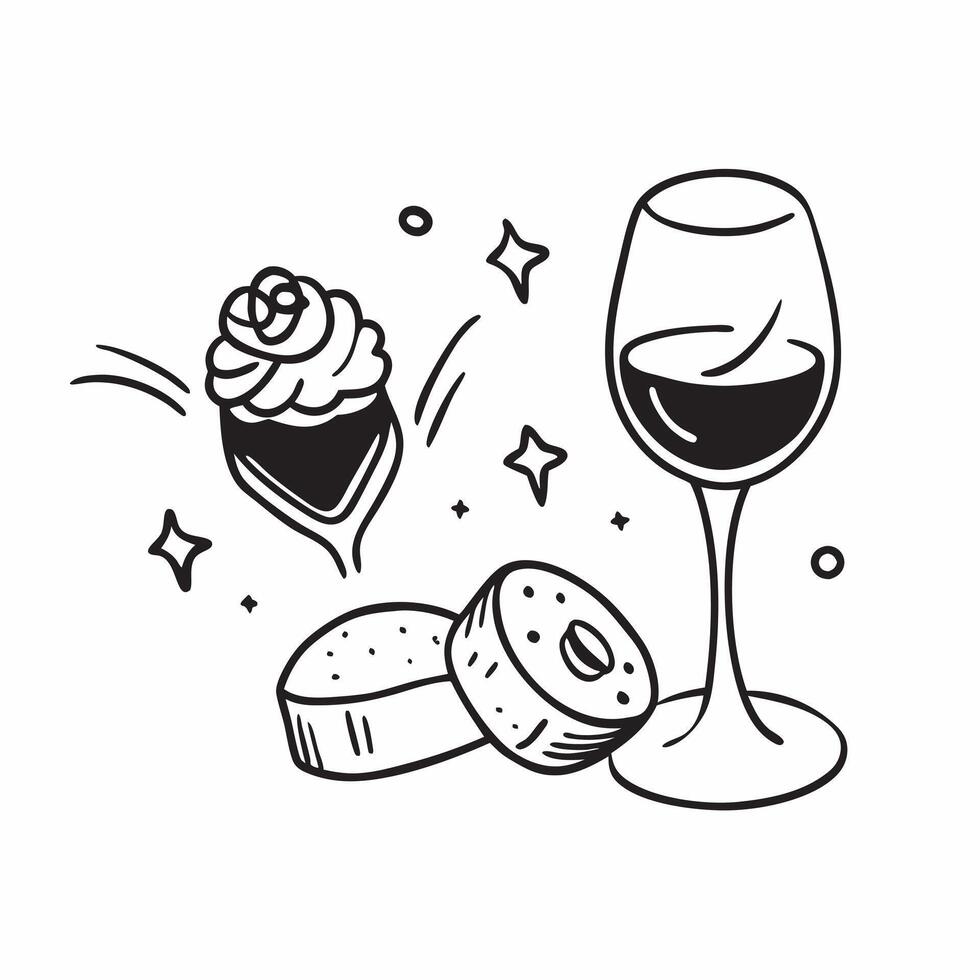 Wine pairing with holiday desserts concept as High resolution image of a wine pairing with holiday desserts with a glossy backdrop capturing the sweet and festive flavors of holida Dynamic vector