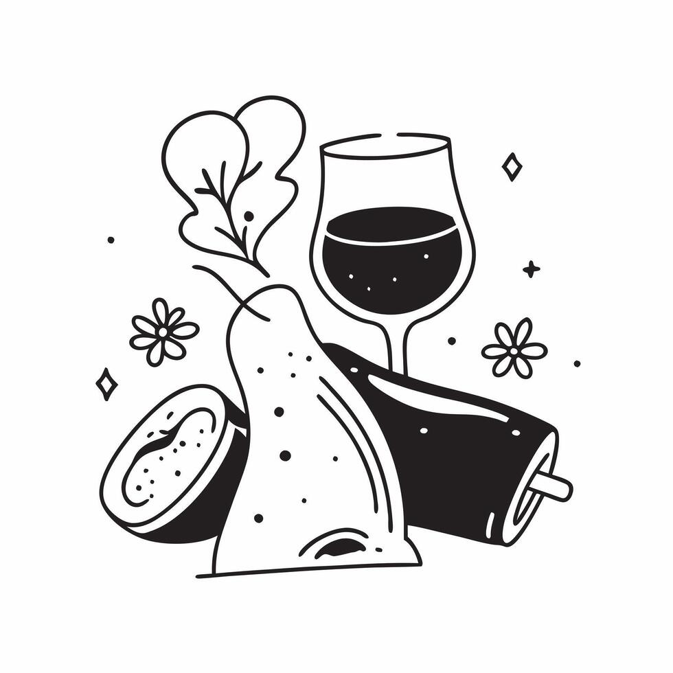 Wine and meat pairing concept as High resolution image of a wine and meat pairing with a glossy backdrop showcasing the bold and rich flavors of meat dishes paired with robust wine Dynamic vector