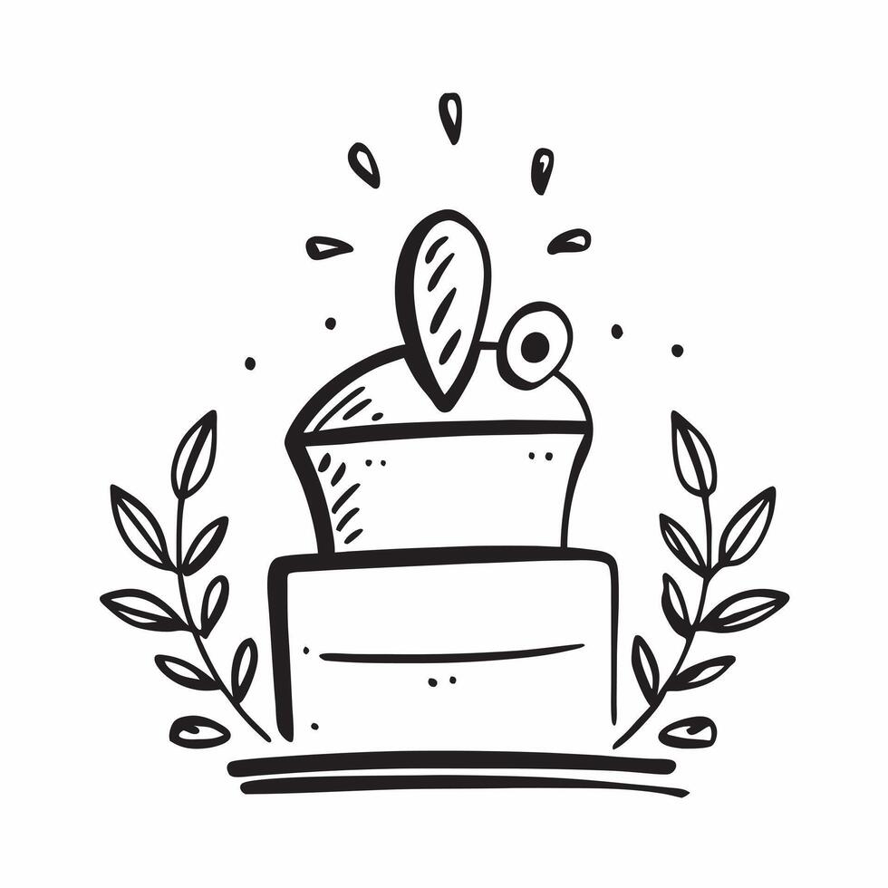 Wedding cake and topper icon with copy space for menus concept as A modern wedding cake and topper icon design with generous copy space perfect for enhancing wedding menus dessert Dynamic vector
