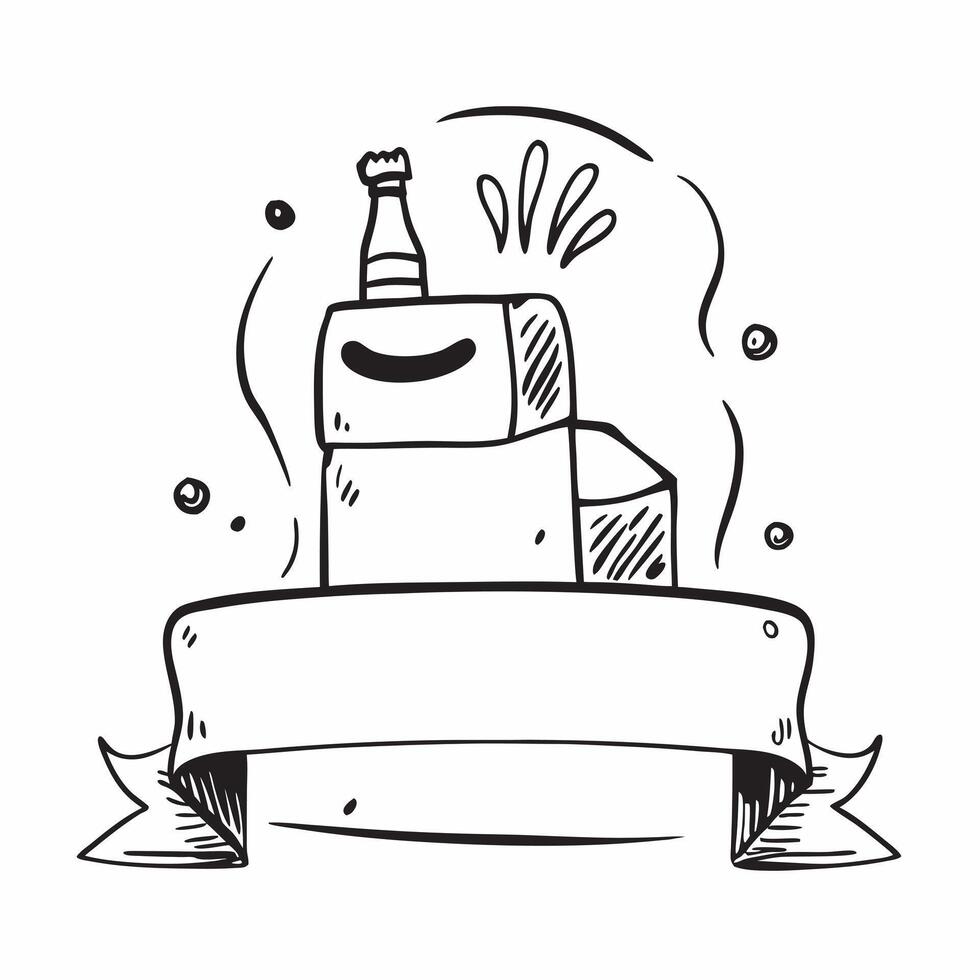 Wedding cake and champagne bottle symbol with copy space for website banners concept as A sleek wedding cake and champagne bottle symbol with generous copy space suitable for creat Dynamic vector
