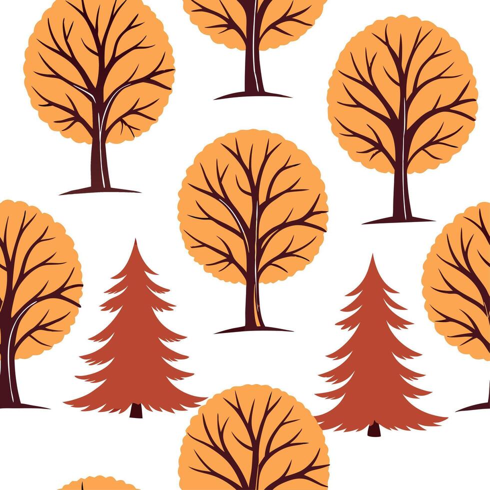 Warm autumn trees seamless tile pattern with chestnut and fir trees for inviting seasonal decor concept as Chestnut and fir trees arranged seamlessly to create warm and inviting se Dynamic Set 3 vector