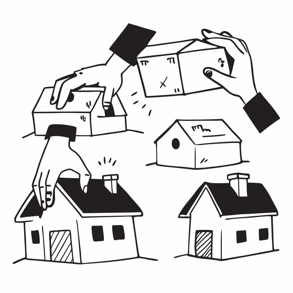 Volunteer building homes in a developing community concept as A volunteer builds homes in a developing community showcasing compassion and teamwork Ideal for charity and humanitar Dynamic vector