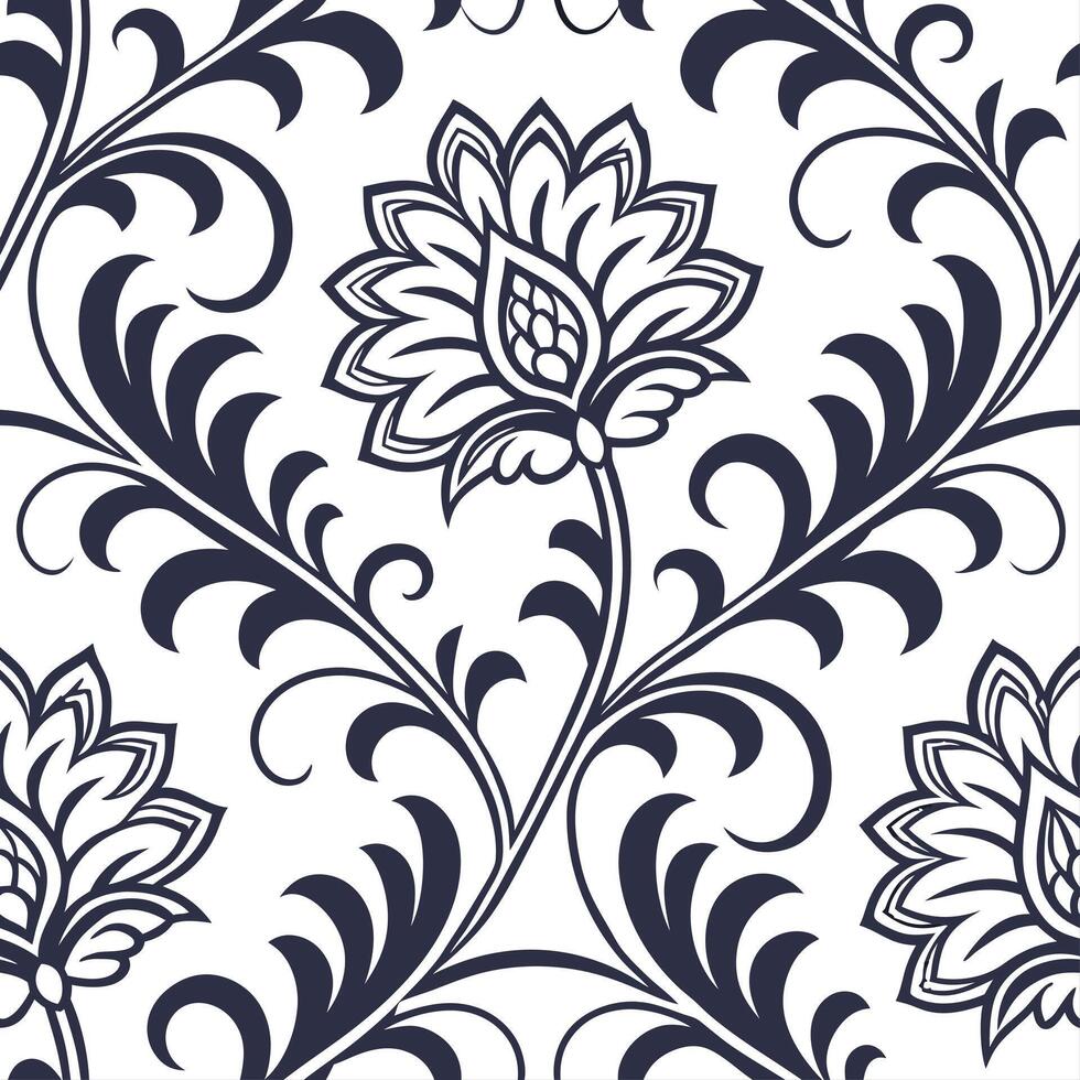 Vintage embroidery seamless tile pattern intricate stitches floral motifs isolated white background perfect for home textiles concept as Creating seamless tile pattern featuring vi Dynamic Set 3 vector