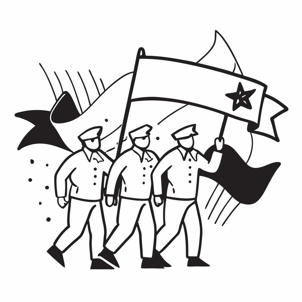 Veterans marching in a parade concept as High resolution image of veterans marching in a parade on Independence Day with a glossy backdrop showcasing the honor and respect for thei Dynamic Set 2 vector