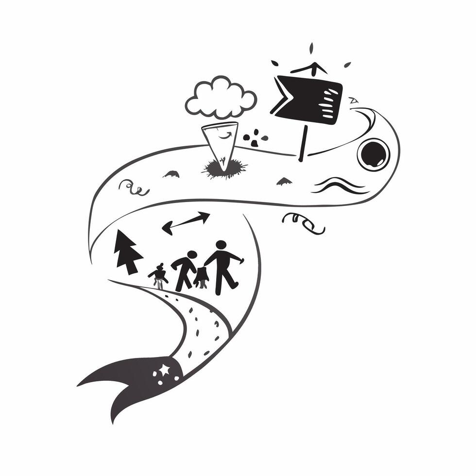Travelers silhouette with a fading path concept as A travelers silhouette combined with a fading path symbolizing the journeys end and farewells Ideal for travel and reflective ad Dynamic vector