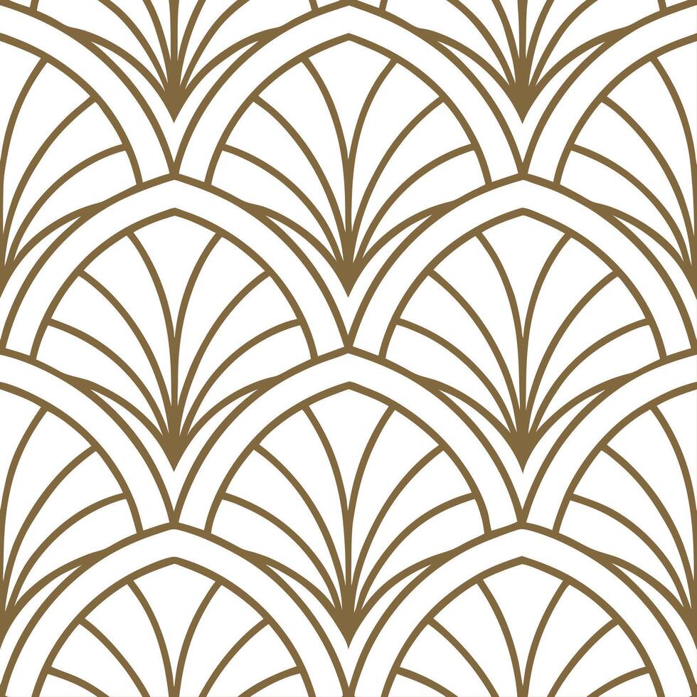 Traditional Art Deco and geometric shapes seamless tile pattern with metallic accents concept as Metallic accents highlight traditional Art Deco geometric shapes in seamless tile p Dynamic vector