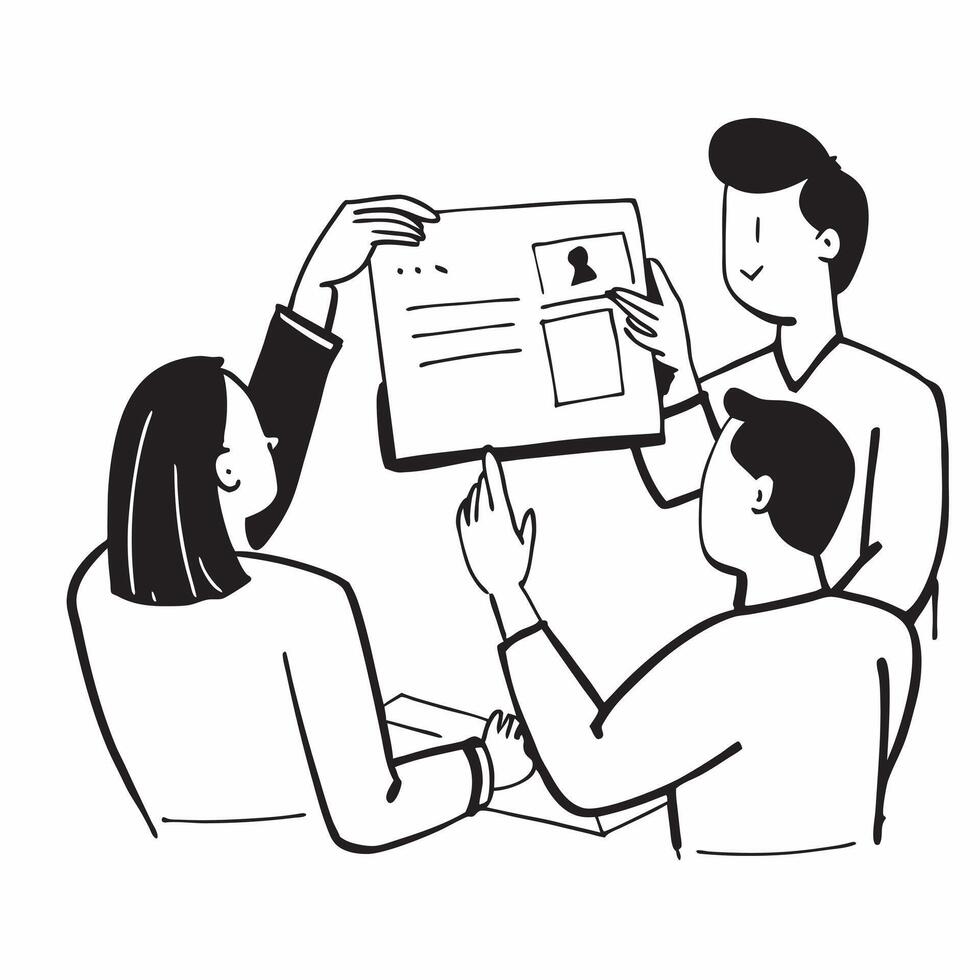 Team members reviewing project deliverables in a business meeting concept as A illustration of team members reviewing project deliverables in a business meeting using a 3 co Dynamic vector