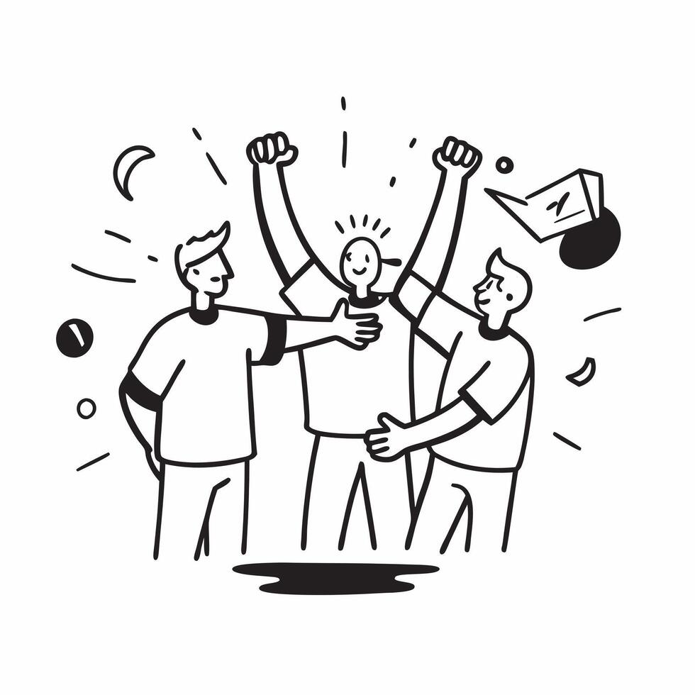 Team members reuniting at a sports field concept as Team members reuniting blended with a sports field symbolizing the camaraderie and joy of reuniting with teammates Ideal for sp Dynamic vector