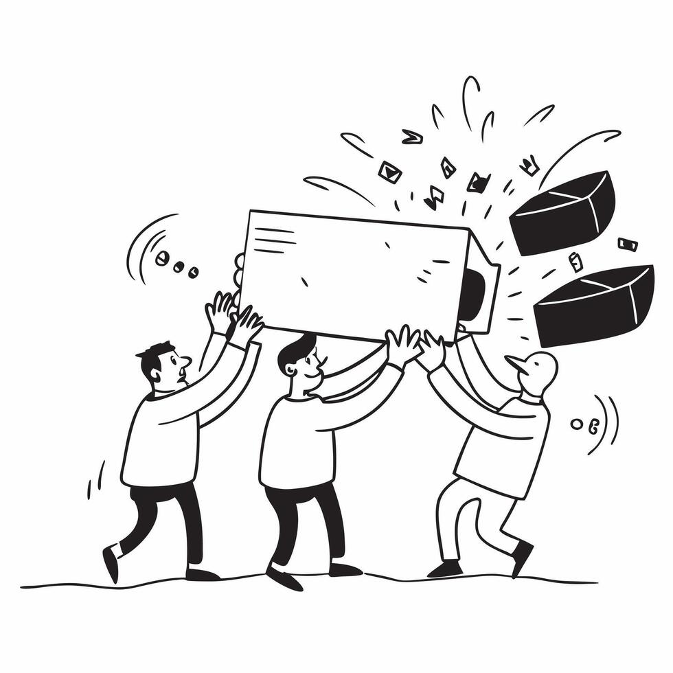 Team handling a PR disaster concept as High resolution image of a team handling a PR disaster with a panicked atmosphere capturing the urgency and stress of managing public relatio Dynamic vector