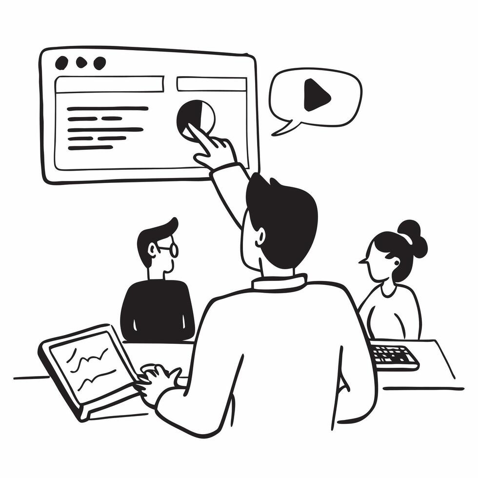 Teacher guiding students through an online class concept as A teacher guides students through an engaging online class showcasing adaptability and dedication Perfect for education Dynamic vector