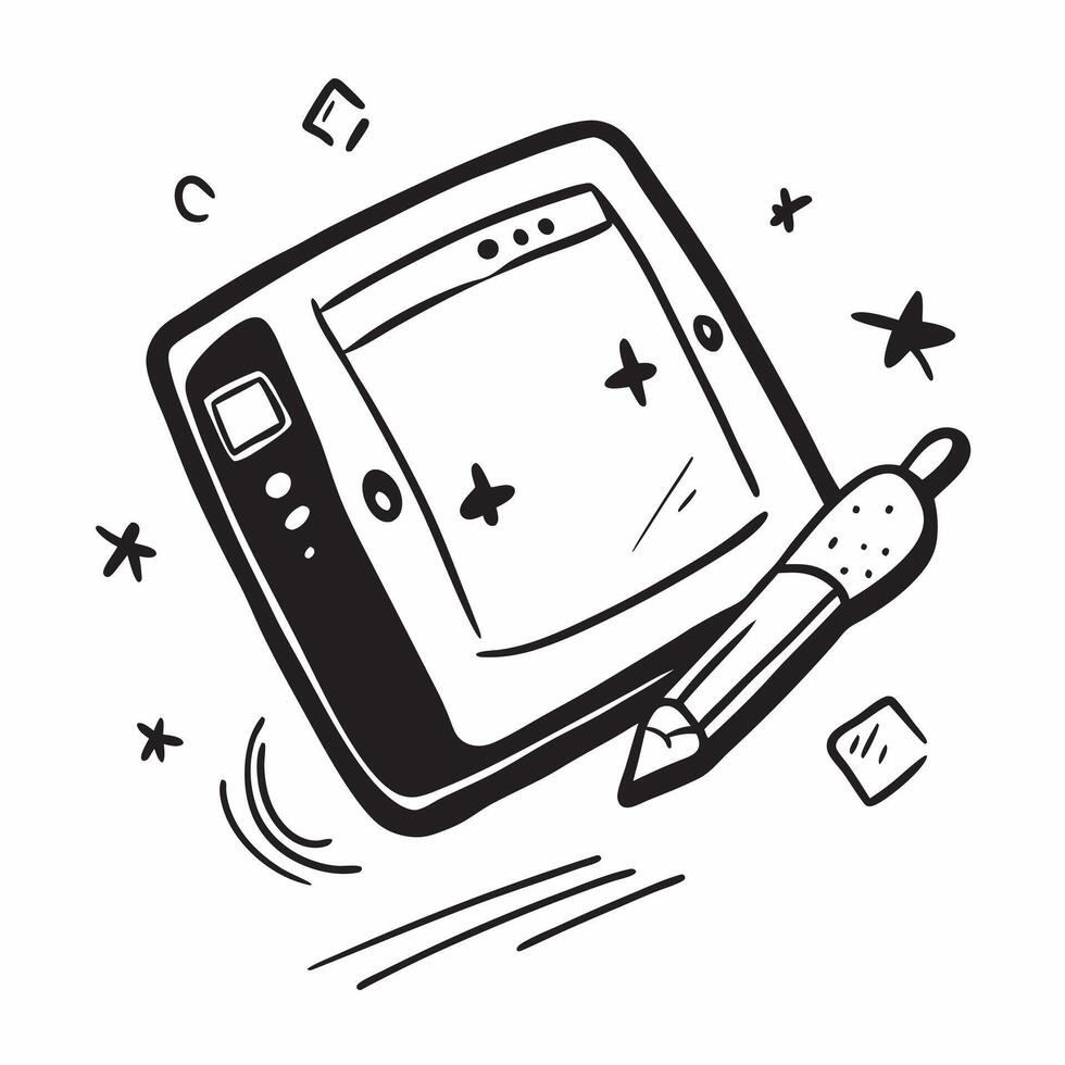 Tablet and stylus icon with space for text and graphics on a blue background concept as A modern tablet and stylus icon design featuring space for both text and graphics on a blue Dynamic vector
