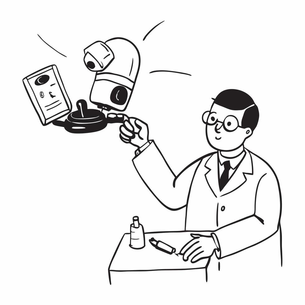 Surgeon operating with a robotic assistant concept as A surgeon performs a complex operation with a robotic assistant highlighting advanced technology and precision Perfect for me Dynamic vector