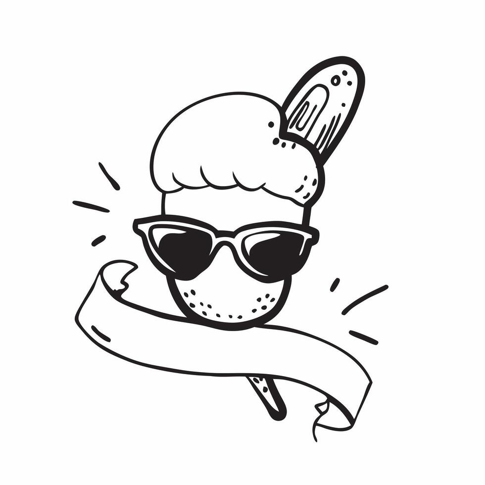 Sunglasses and ice cream cone symbol with copy space for website banners concept as A sleek sunglasses and ice cream cone symbol with generous copy space suitable for creating eye Dynamic vector