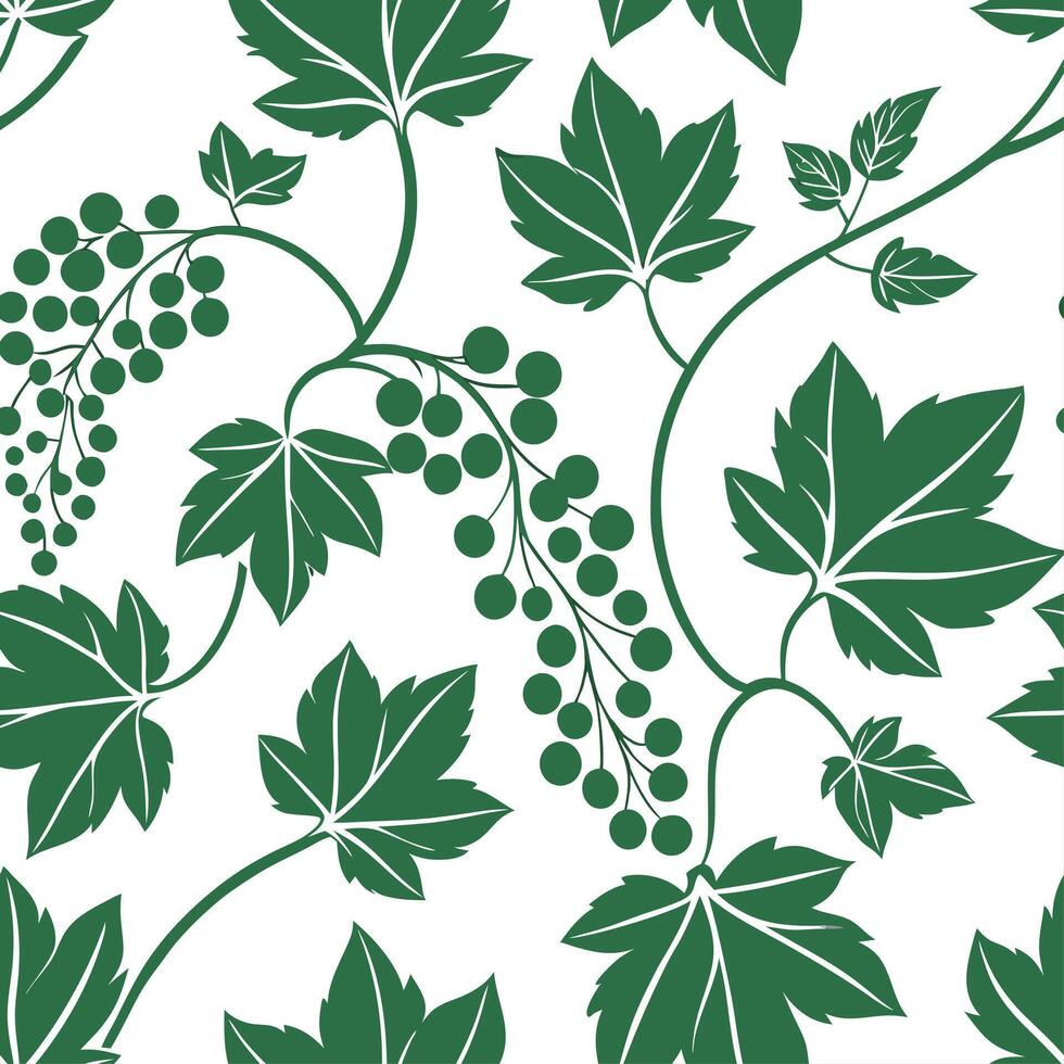 Summer leaves seamless pattern with ivy and grape vines for a rustic natural home feel concept as Rustic ivy and grape vines arranged seamlessly for a natural earthy summer atmosph Dynamic vector
