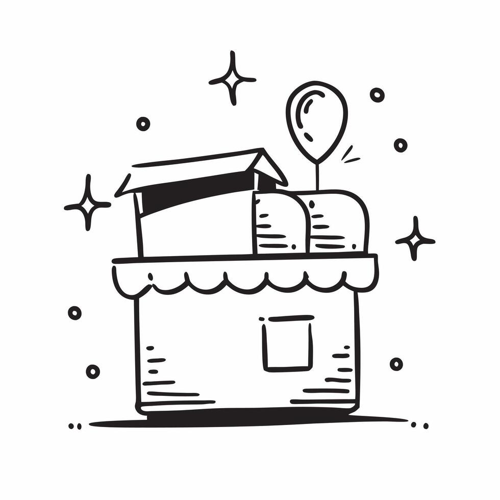 String lights and food stall icon with copy space for night market ads concept as A modern string lights and food stall icon design with generous copy space perfect for enhancing n Dynamic vector