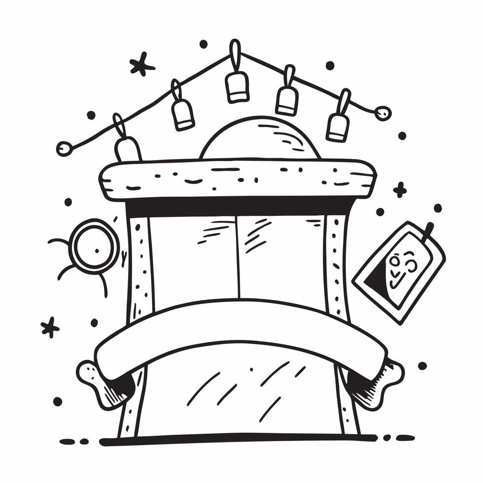 Street food stall and string lights icon with space for text and graphics on a blue background concept as A modern street food stall and string lights icon design featuring space f Dynamic vector