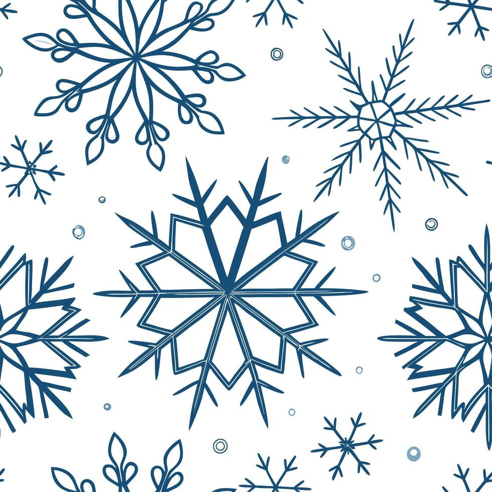 Sparkling snowflakes and icy crystals seamless tile pattern with cool blue tones concept as Sparkling snowflakes and icy crystals create a seamless tile pattern with cool blue tone Dynamic vector