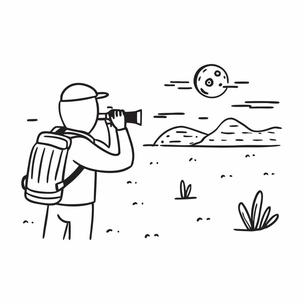 Solo traveler exploring a remote desert concept as A solo traveler explores a vast remote desert capturing the beauty and solitude of the landscape Perfect for adventure and natur Dynamic vector