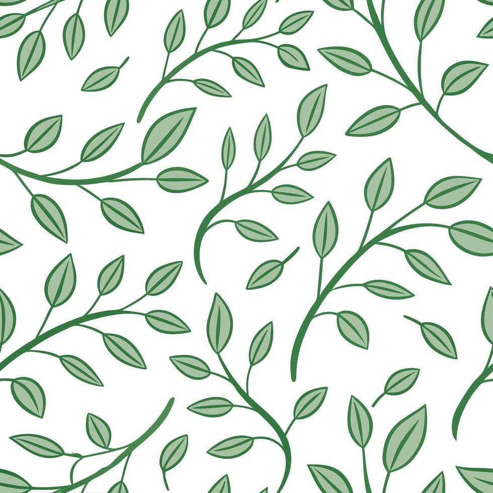 Soft green sprouts seamless tile pattern with delicate leaves representing natures rebirth and growth concept as Delicate soft green sprouts and leaves create a seamless tile patte Dynamic vector