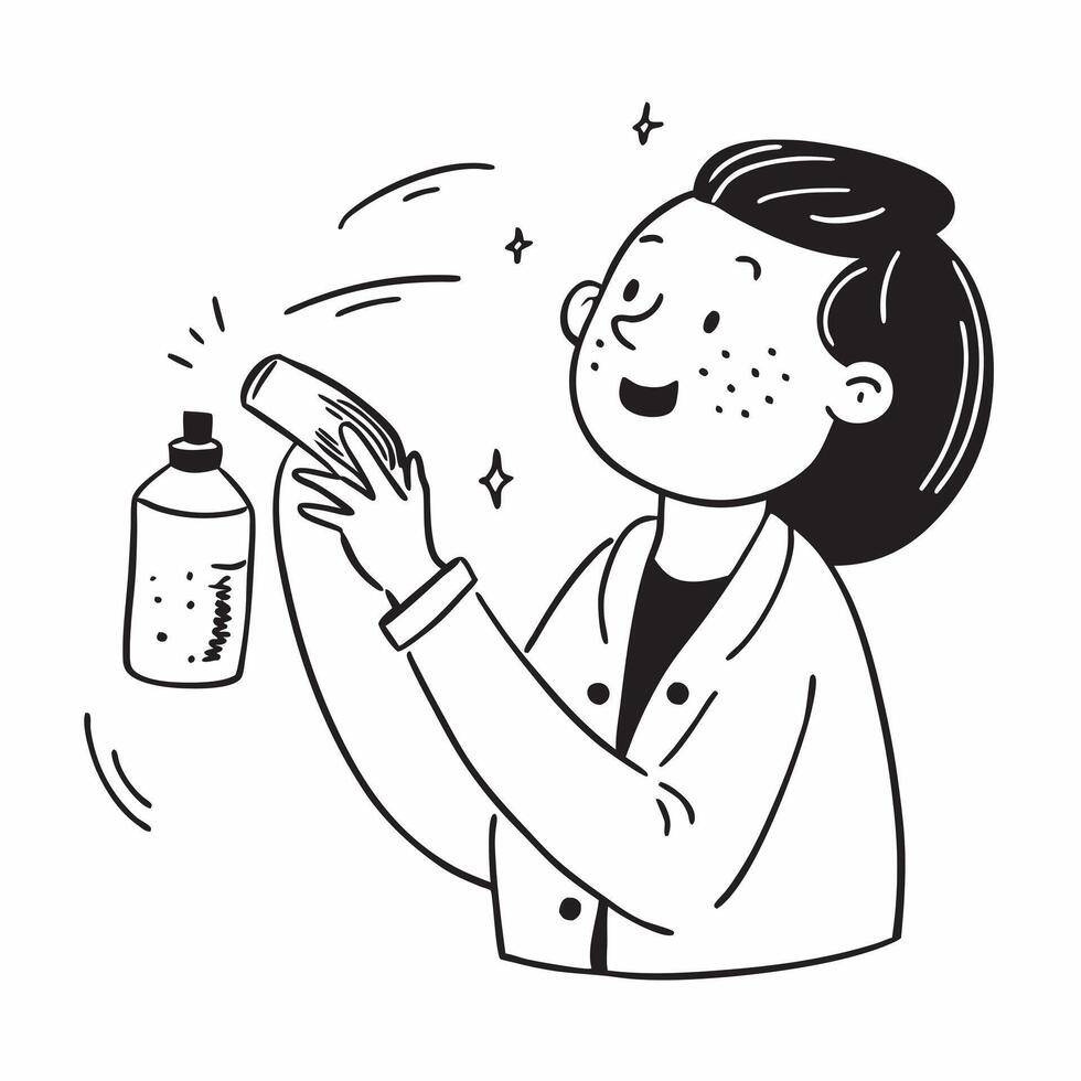 Skincare ambassador using a mockup hydrating mist concept as A skincare ambassador uses a mockup hydrating mist showcasing its refreshing and moisturizing properties Ideal for ski Dynamic vector