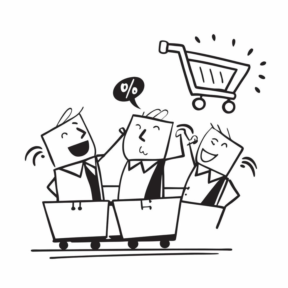 Shoppers with full carts at a quarterly sale concept as High resolution image of shoppers with full carts at a quarterly sale with a glossy backdrop highlighting the excitement and Dynamic vector