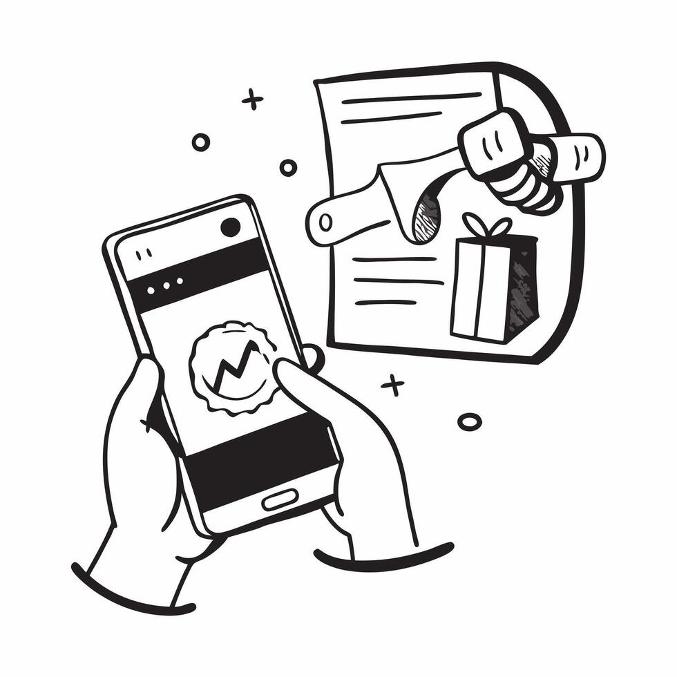 Shopper using a quarterly sale app concept as High resolution image of a shopper using a quarterly sale app with a glossy backdrop highlighting the convenience and efficiency of fi Dynamic vector