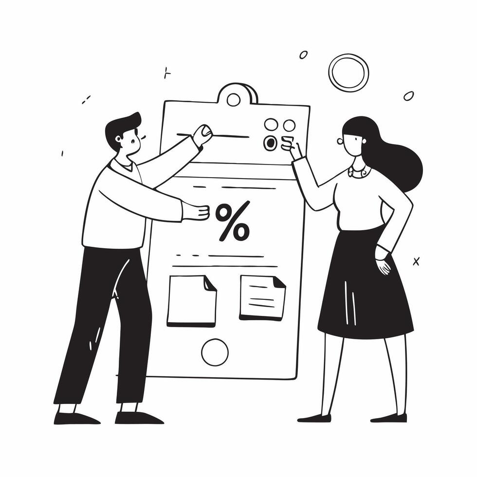 Shoppers comparing quarterly sale prices concept as High resolution image of shoppers comparing quarterly sale prices with a glossy backdrop showcasing the smart and cost effective Dynamic vector