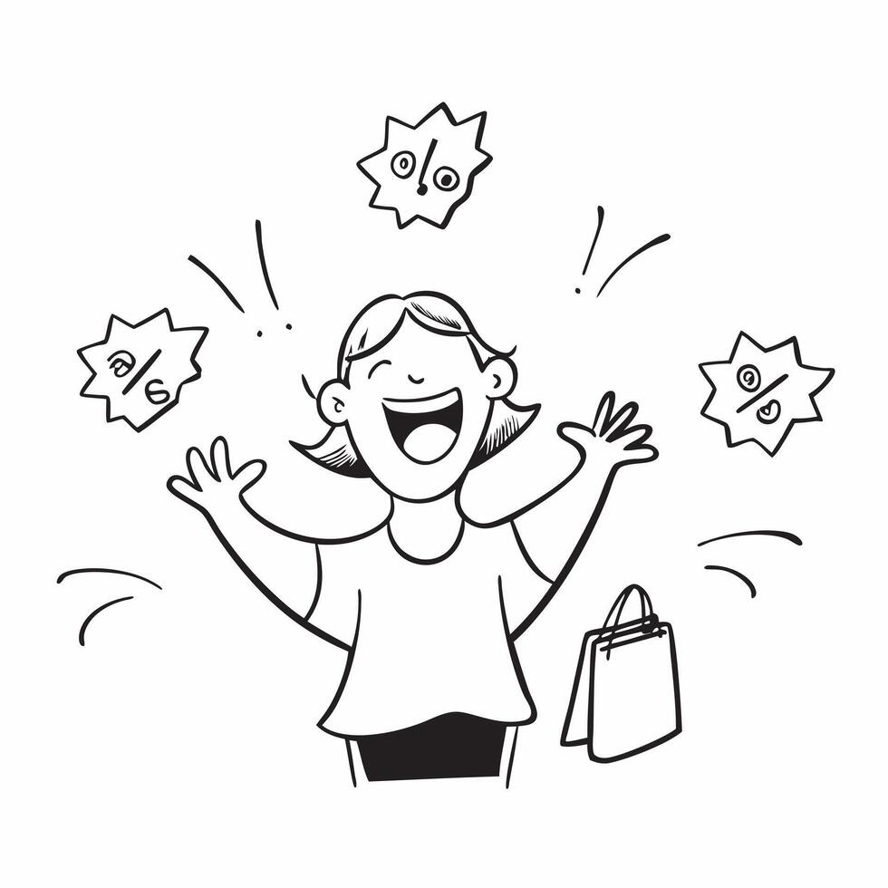 Shopper excited about summer sale finds concept as High resolution image of a shopper excited about summer sale finds with a glossy backdrop highlighting the joy and satisfaction o Dynamic vector
