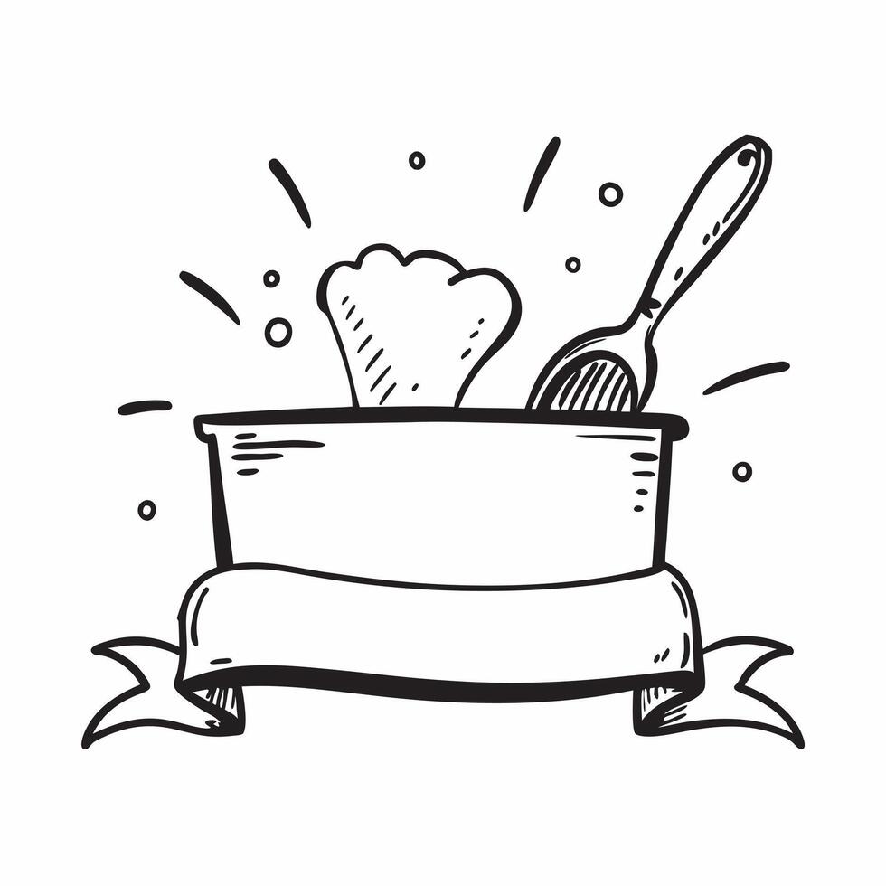 Saucepan and ladle icon with blank area for personalized messages concept as A customizable saucepan and ladle icon featuring a blank area for adding personalized messages suitable Dynamic vector
