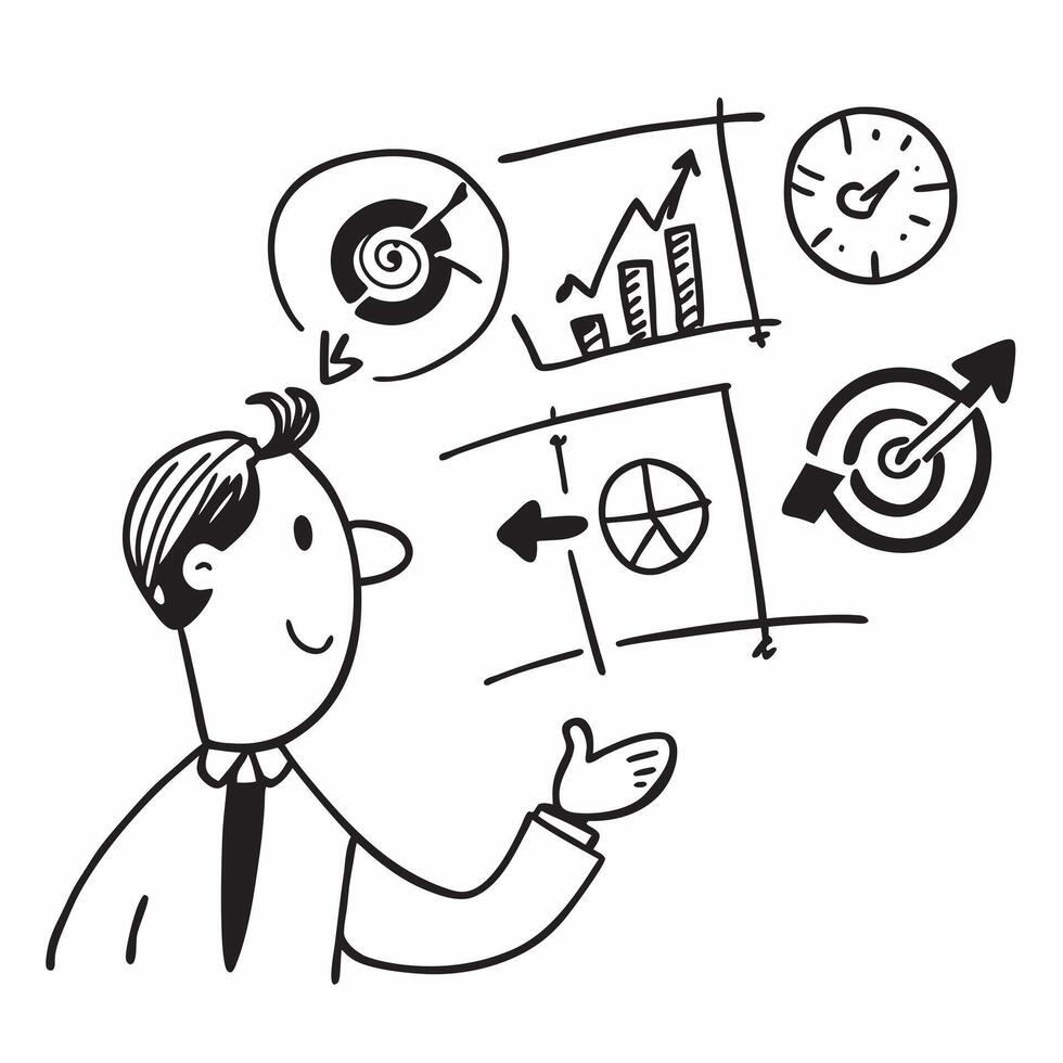 Sales manager with sales targets concept as A sales managers profile blended with sales targets symbolizing goals and achievements during a company open house Ideal for corporate Dynamic vector