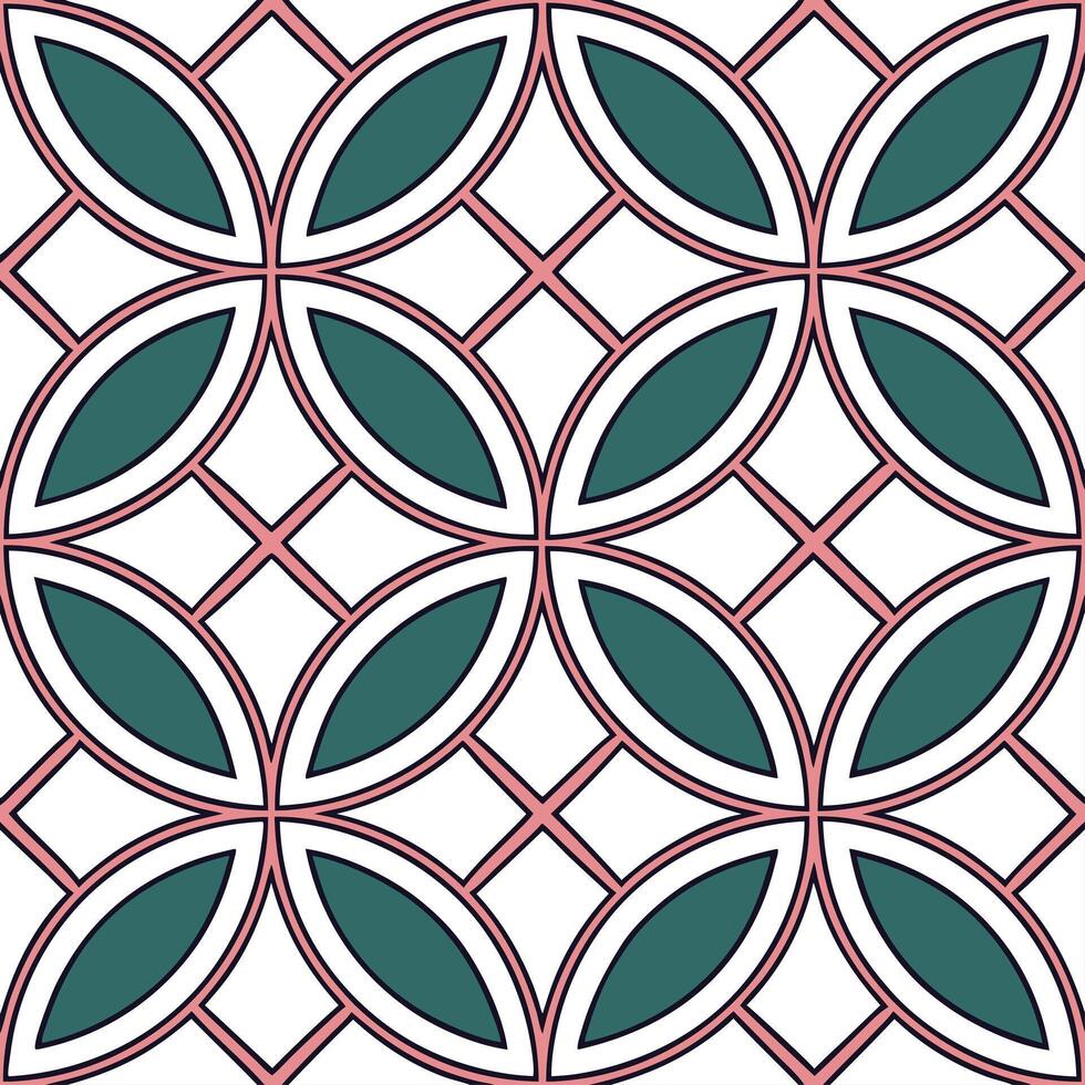 Retro geometric seamless tile pattern vibrant jewel tones on white background ideal for luxurious designs concept as Designing seamless tile with retro geometric patterns in vibran Dynamic Set 2 vector