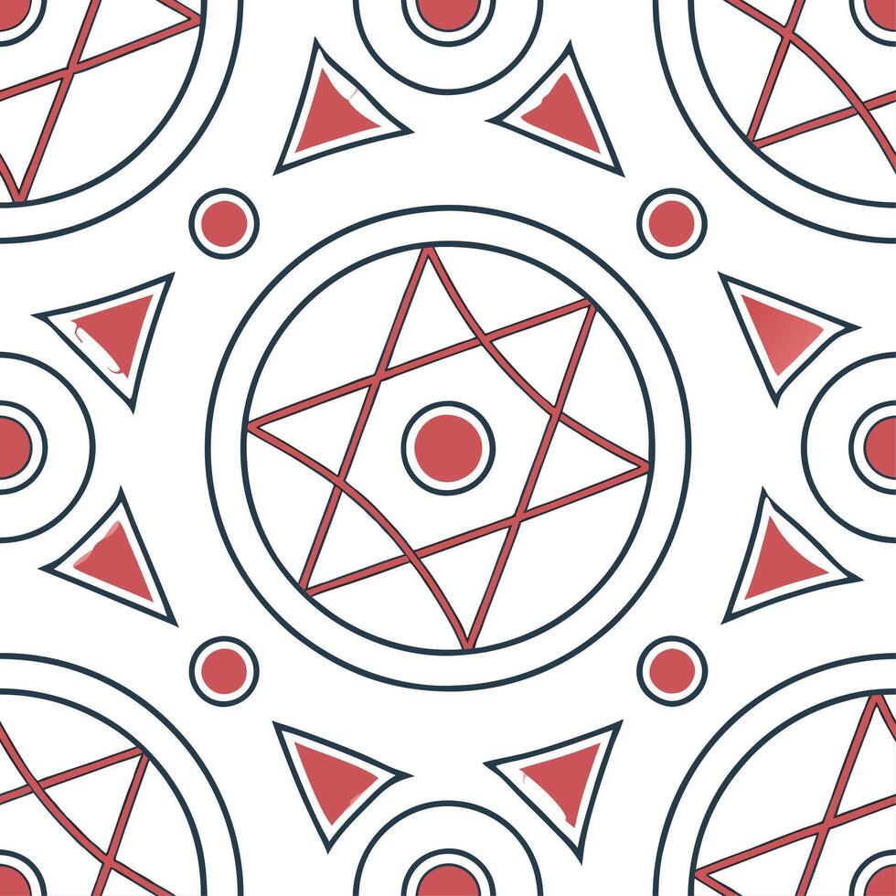 Retro geometric seamless tile pattern vibrant jewel tones on white background ideal for luxurious designs concept as Designing seamless tile with retro geometric patterns in vibran Dynamic vector