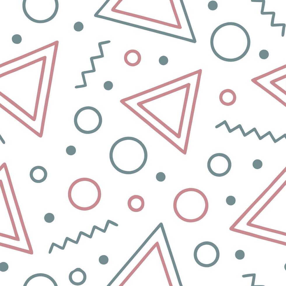 Retro geometric seamless tile pattern complementary colors on white background perfect for vibrant spaces concept as Creating seamless tile with retro geometric patterns in complem Dynamic Set 3 vector