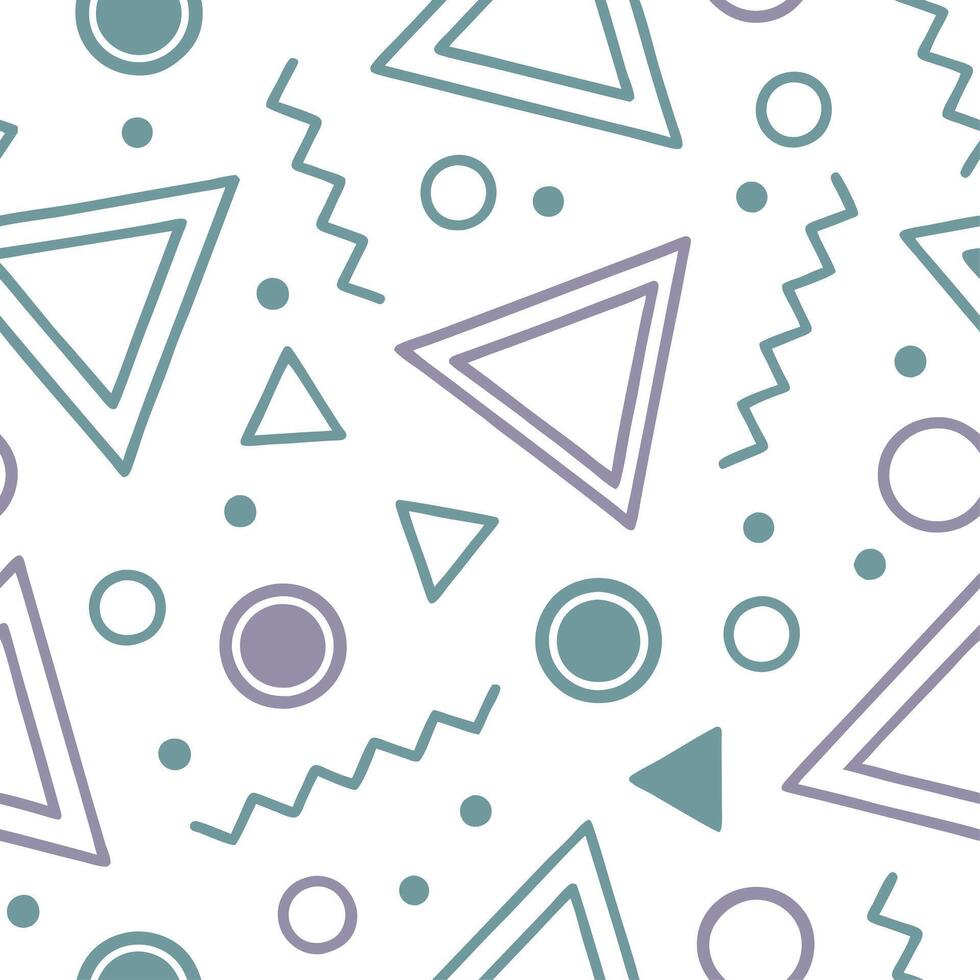Retro geometric seamless tile pattern complementary colors on white background perfect for vibrant spaces concept as Creating seamless tile with retro geometric patterns in complem Dynamic Set 6 vector