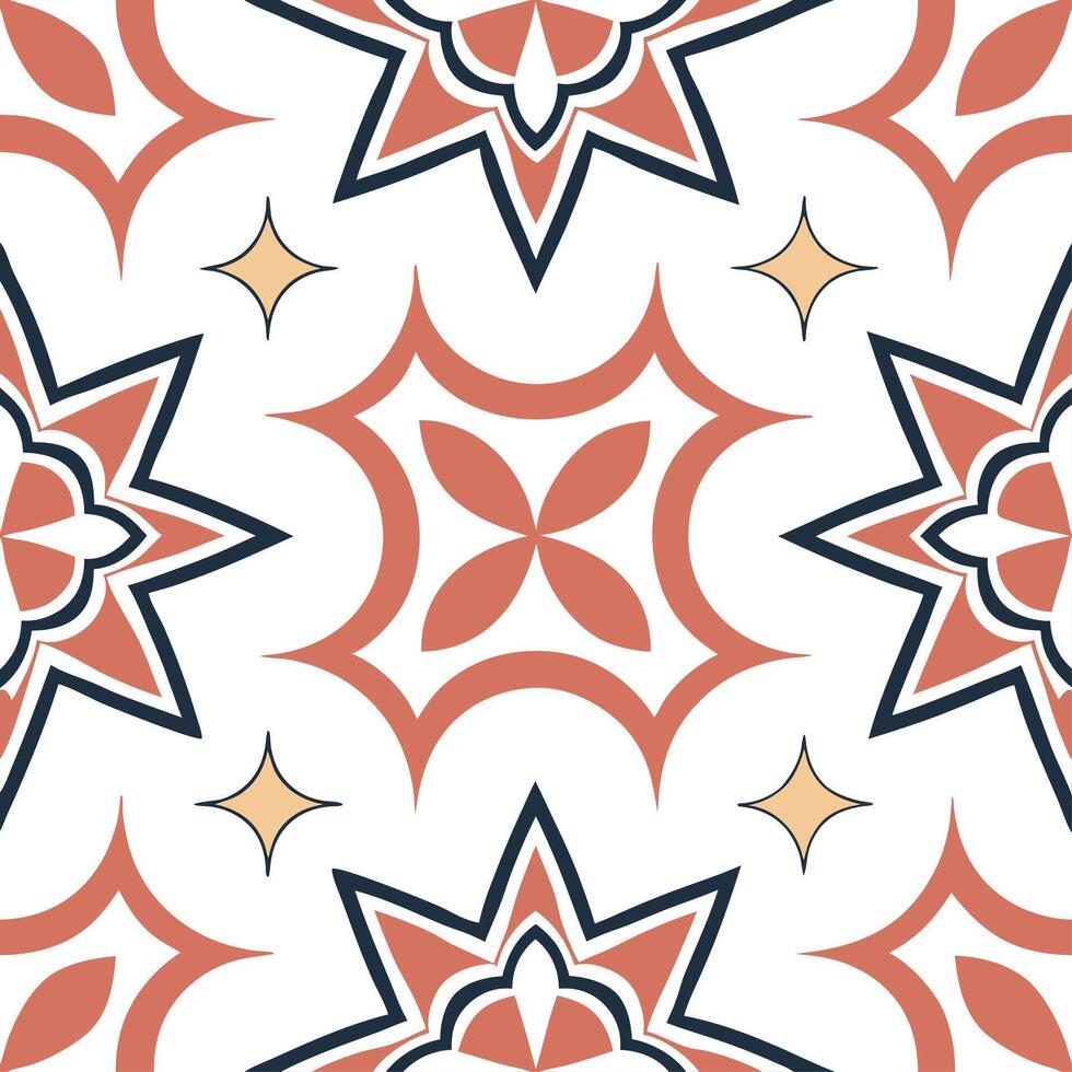 Retro geometric seamless pattern with contrasting colors for bold interiors concept as Bold retro geometric shapes in contrasting colors seamlessly patterned for striking interior Dynamic vector