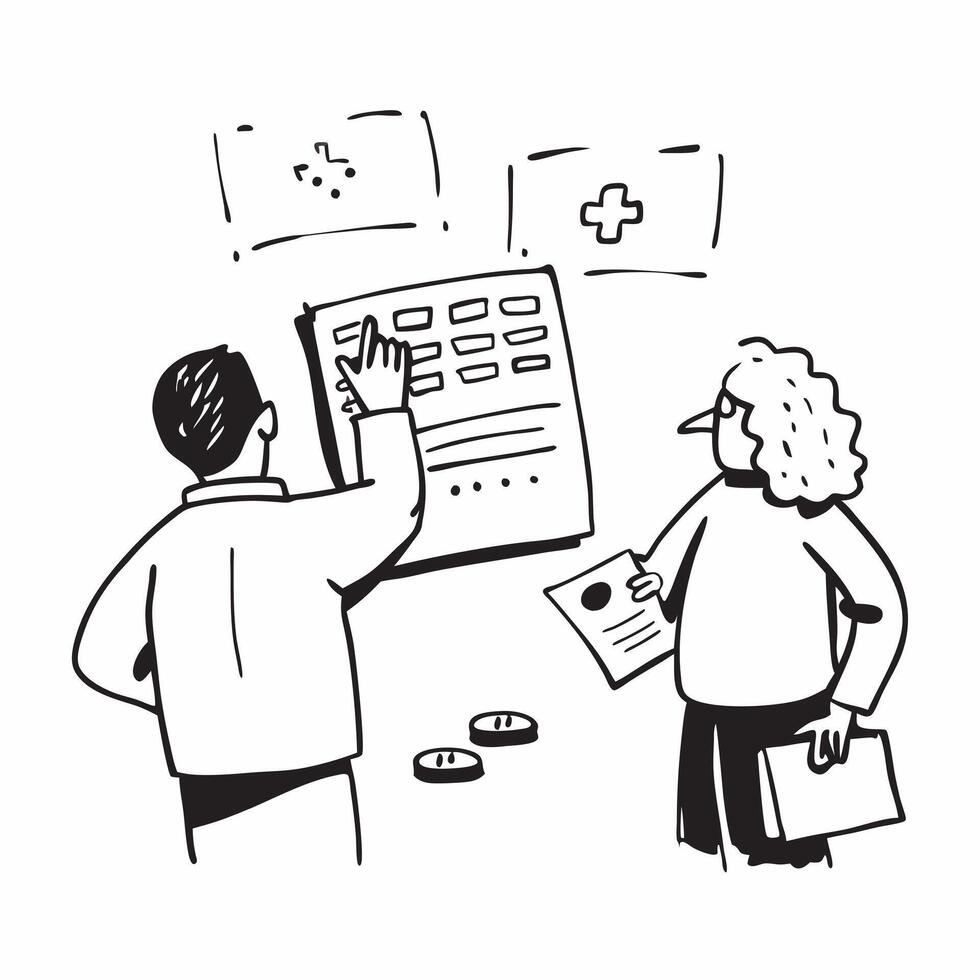 Retirees budgeting for healthcare expenses concept as High resolution image of retirees budgeting for healthcare expenses with a glossy backdrop highlighting the importance of plan Dynamic vector