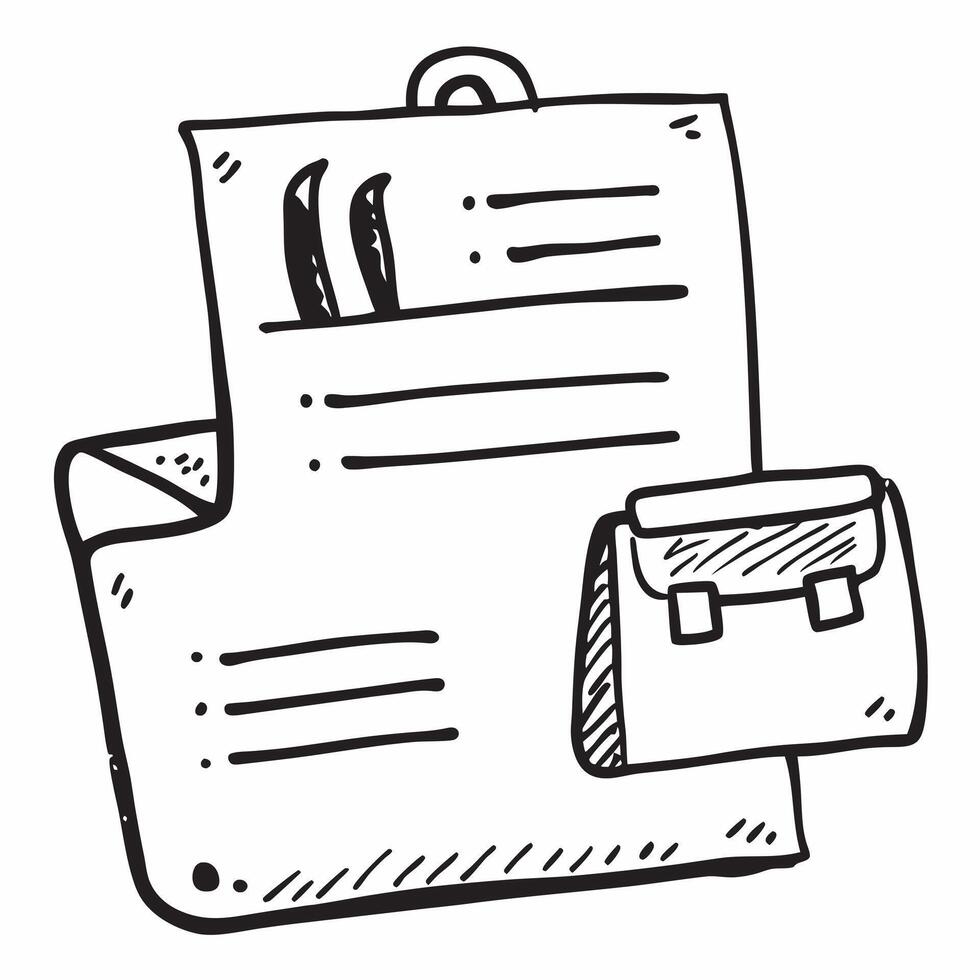 Resume and briefcase icon with blank area for personalized messages concept as A customizable resume and briefcase icon featuring a blank area for adding personalized messages suit Dynamic Set 2 vector