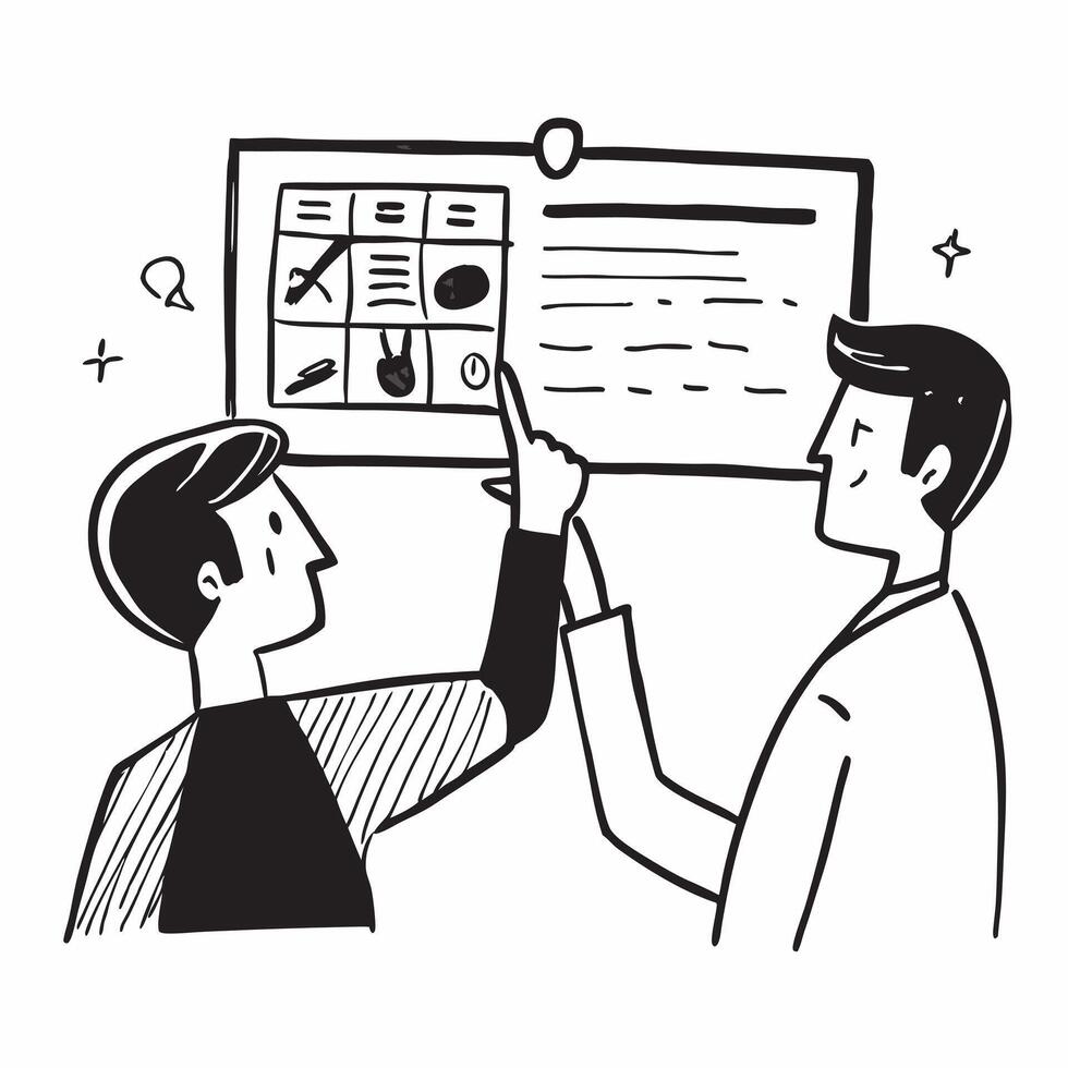 Radiologist reviewing X rays with a patient concept as A radiologist reviews X rays with a patient emphasizing diagnostic expertise and patient communication Ideal for diagnostic Dynamic vector