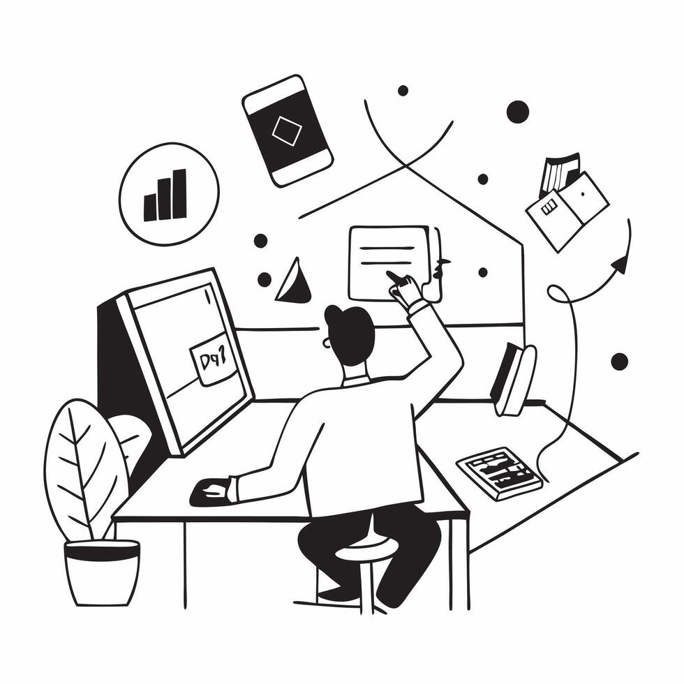 Professional working from a cafe with a laptop concept as High resolution image of a professional working from a cafe with a laptop capturing the balance between productivity and r Dynamic Set 3 vector