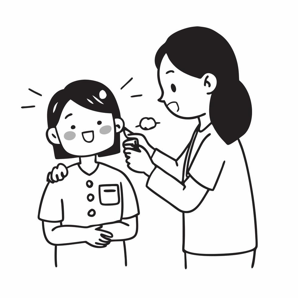 Pediatric nurse administering a vaccine to a child concept as A pediatric nurse administers a vaccine to a child highlighting care and protection Ideal for pediatric and healthcar Dynamic vector