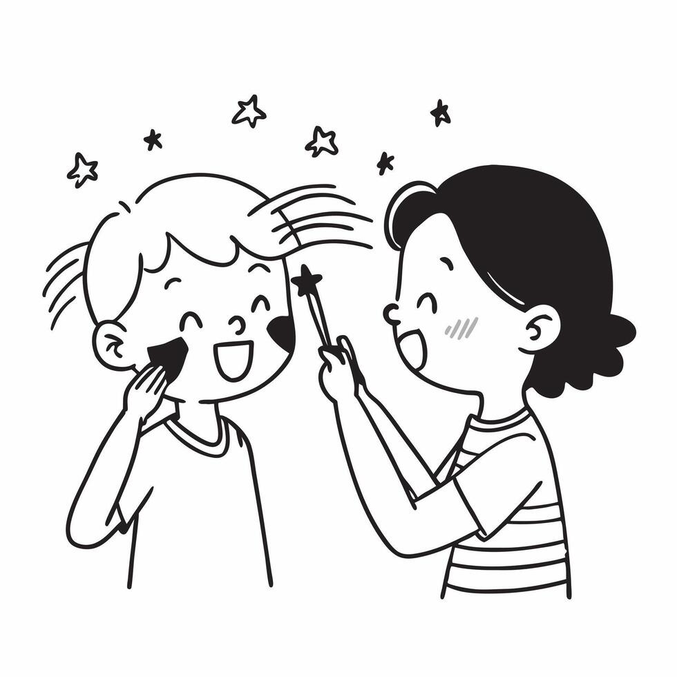 Patriotic face painting for kids concept as High resolution image of kids getting patriotic face painting on Independence Day with a glossy backdrop capturing the fun and festive s Dynamic Set 2 vector