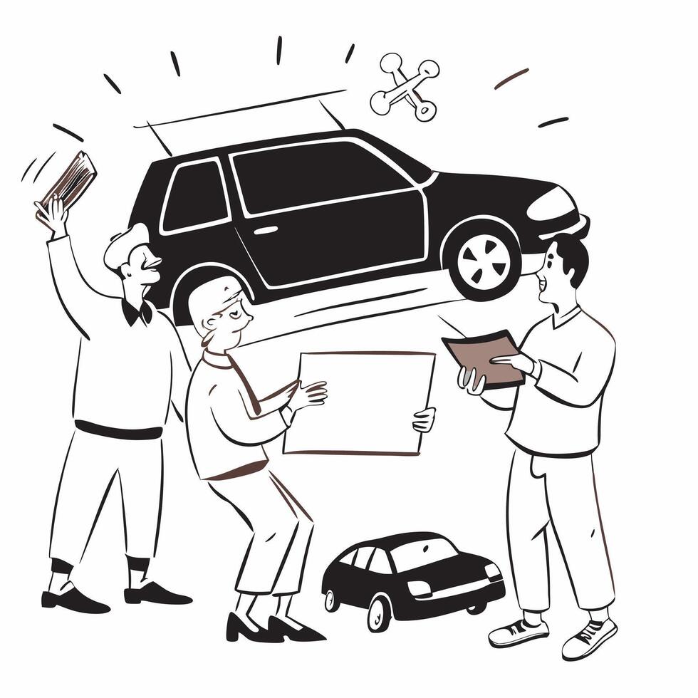 Parents teaching teen car maintenance concept as High resolution image of parents teaching their teen car maintenance for their first car with a glossy backdrop emphasizing respons Dynamic vector